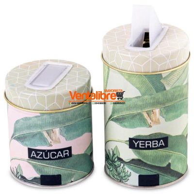 SET YERBERA Y AZUCARERA PREMIUM LATAS LITOGRAFIADAS VARIOS DISEÑOS - Image 4