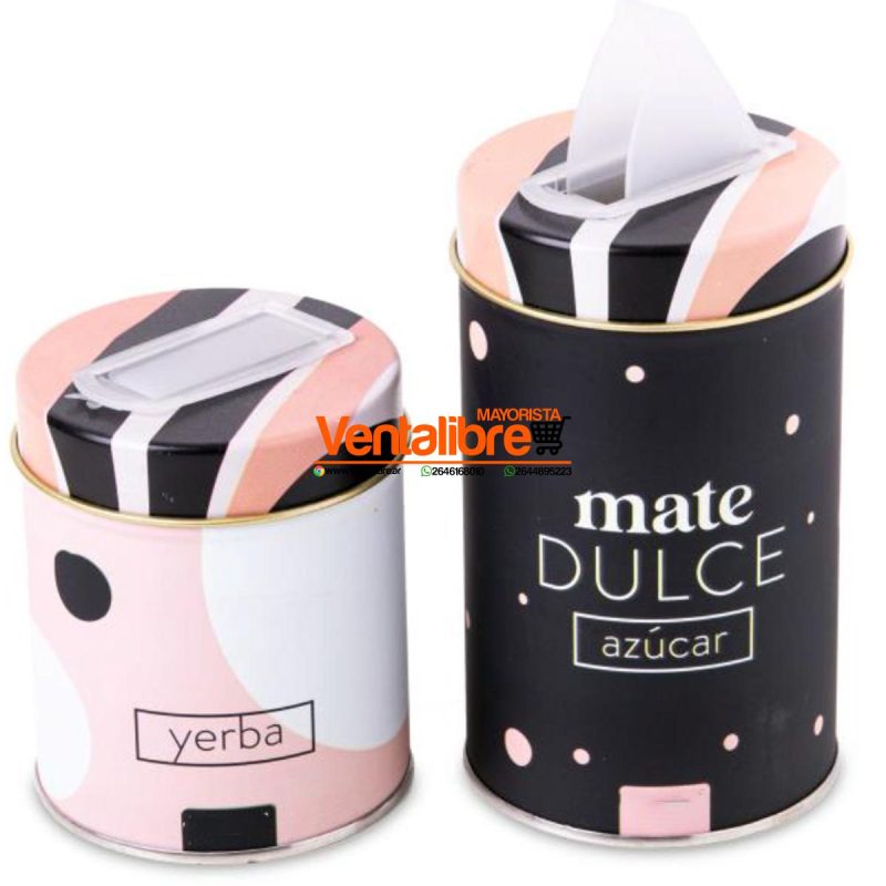SET YERBERA Y AZUCARERA PREMIUM LATAS LITOGRAFIADAS VARIOS DISEÑOS - Imagen 3