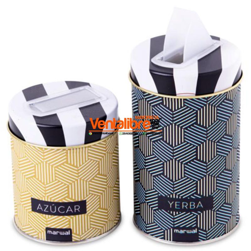 SET YERBERA Y AZUCARERA PREMIUM LATAS LITOGRAFIADAS VARIOS DISEÑOS - Imagen 11
