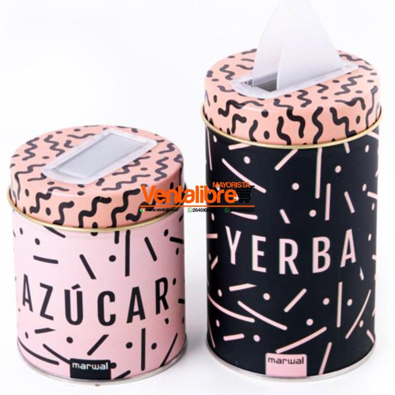 SET YERBERA Y AZUCARERA PREMIUM LATAS LITOGRAFIADAS VARIOS DISEÑOS - Imagen 9