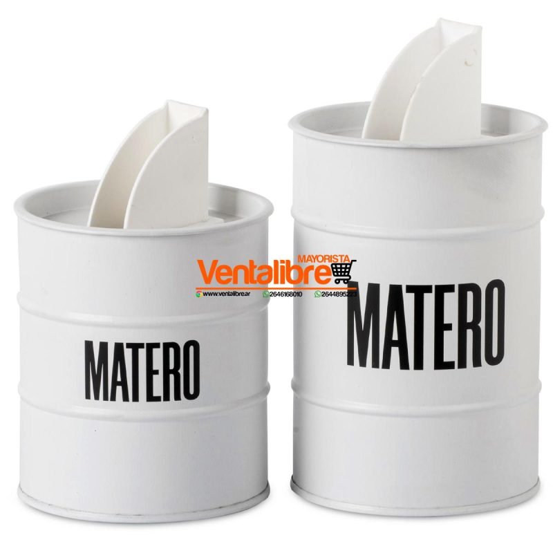 SET YERBERA Y AZUCARERA PREMIUM LATA BRANCA LITOGRAFIADA - Imagen 2