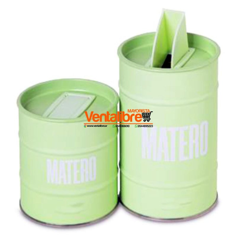 SET YERBERA Y AZUCARERA PREMIUM LATA BRANCA LITOGRAFIADA - Imagen 5