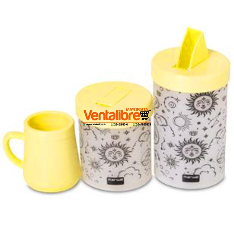 SET YERBERA Y AZUCARERA LITOGRAFIADA CON MATE VARIOS COLORES - Imagen 7