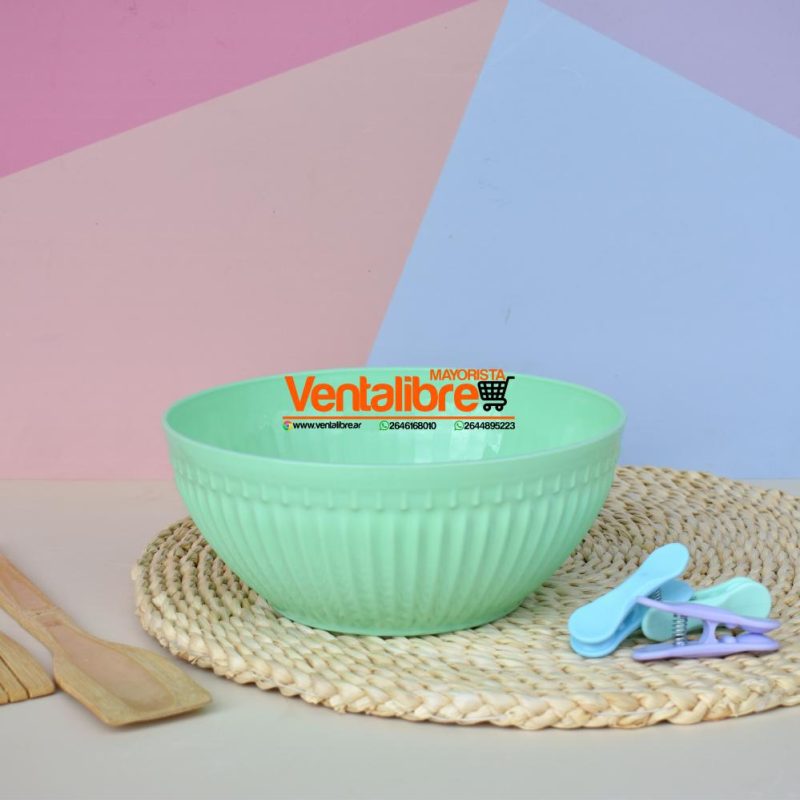 ENSALADERA GRANDE FACETADA VARIOS COLORES - Imagen 3