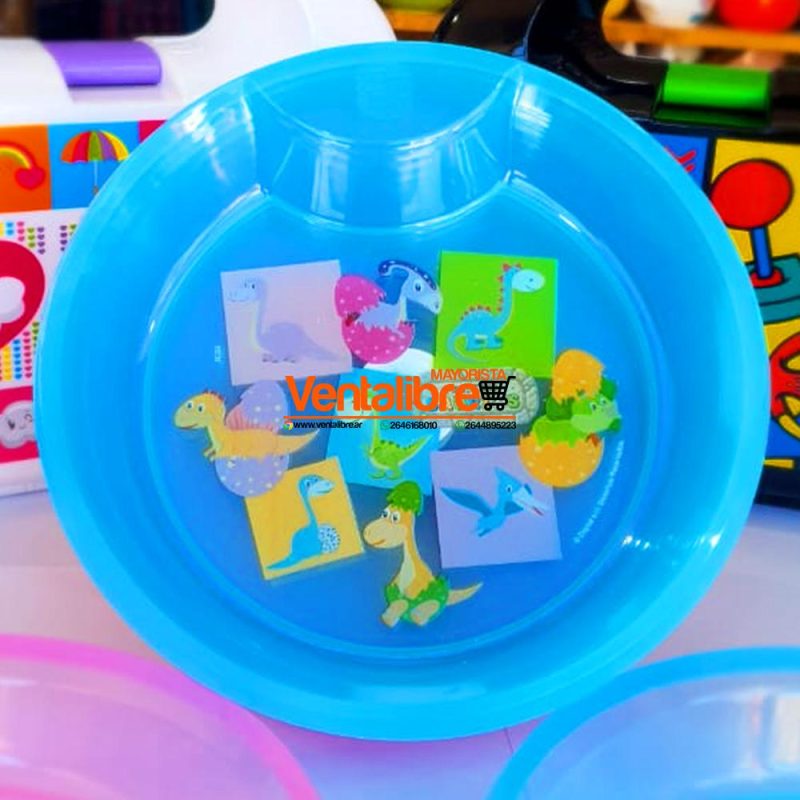 PLATO GRANDE INFANTIL HONDO ESTAMPADO PEQUESAURIOS