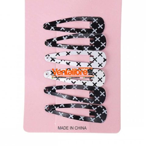 TRABAS TIC TAC 5 CM. CON TWEED BLANCAS NEGRAS X 6 UNI.