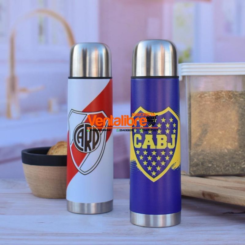 TERMOS DE ACERO ESTAMPADOS DE 2/1LITRO BOCA RIVER
