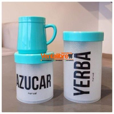 SET YERBERA Y AZUCARERA LITOGRAFIADA CON MATE VARIOS COLORES - Image 6