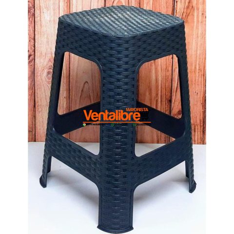 BANQUETA PREMIUM SIMIL RATAN NEGRA