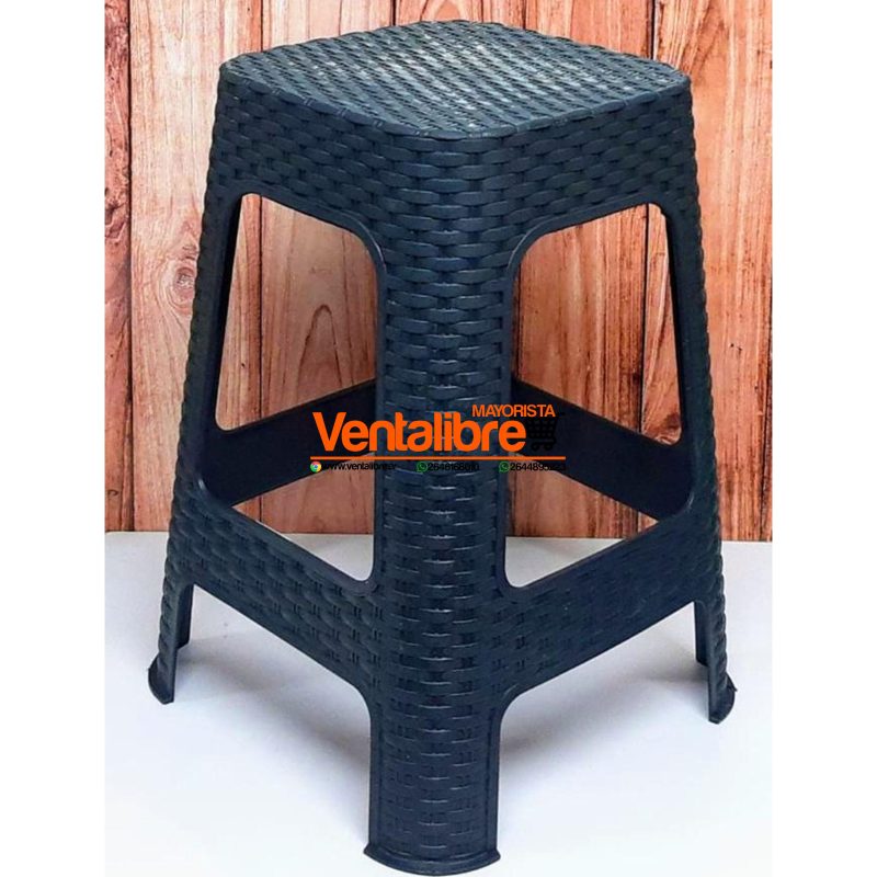 BANQUETA PREMIUM SIMIL RATAN NEGRA
