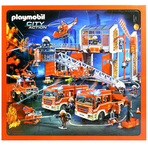 ROMPECABEZAS BOMBEROS PLAYMOBIL DE 25 PIEZAS