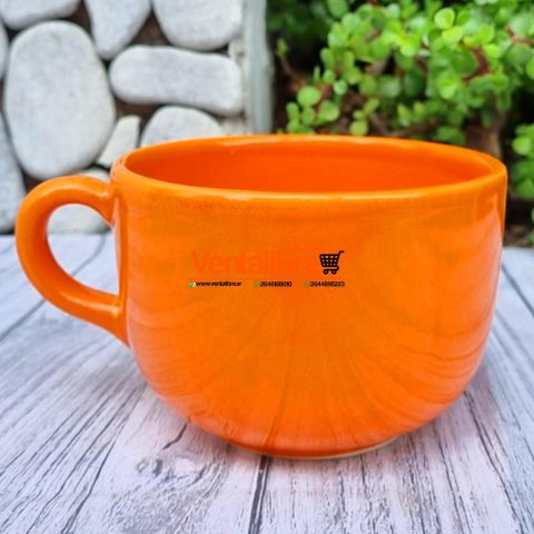 TAZÓN DE CERÁMICA PREMIUM NARANJA MODELO LISO