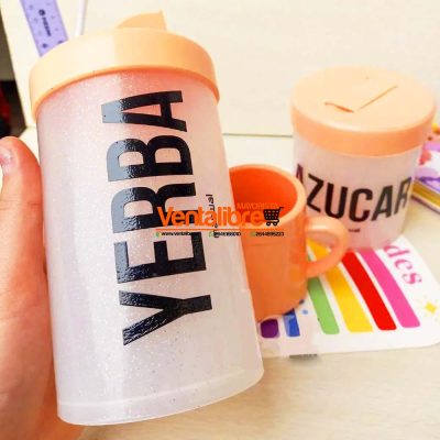 SET YERBERA Y AZUCARERA LITOGRAFIADA CON MATE VARIOS COLORES