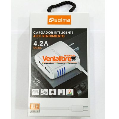 CARGADOR RAPIDO SOLMA 4.2A MICRO-V8+ 2U