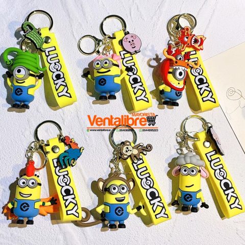 LLAVERO GOMA PERSONAJES MINIONS DISFRAZADOS EXCELENTE CALIDAD