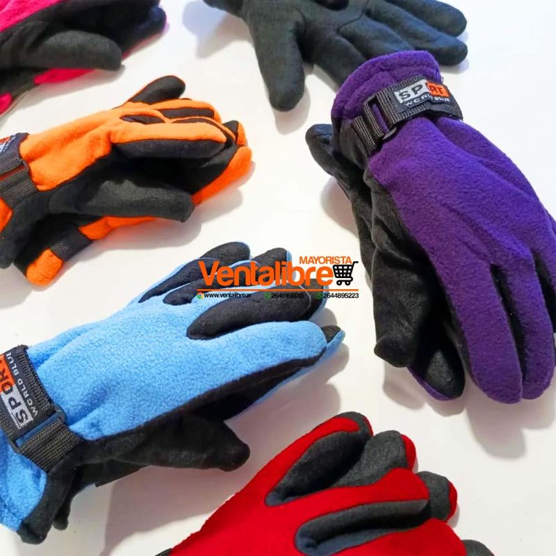 GUANTES SPORT DE POLAR FORRADOS EN TELA VARIOS COLORES
