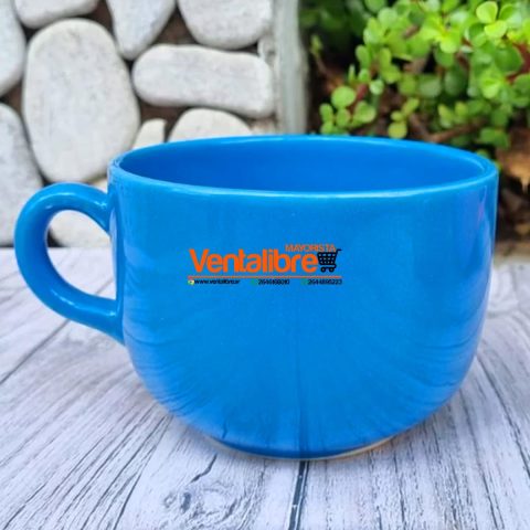 TAZÓN DE CERÁMICA PREMIUM AZUL MODELO LISO