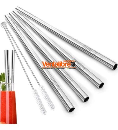 SORBETES REUTILIZABLES DE ACERO INOXIDABLE PREMIUM