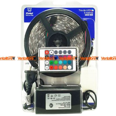 TIRA LED DE 50 X 50 RGB CON CONTROL X 5 MTS.