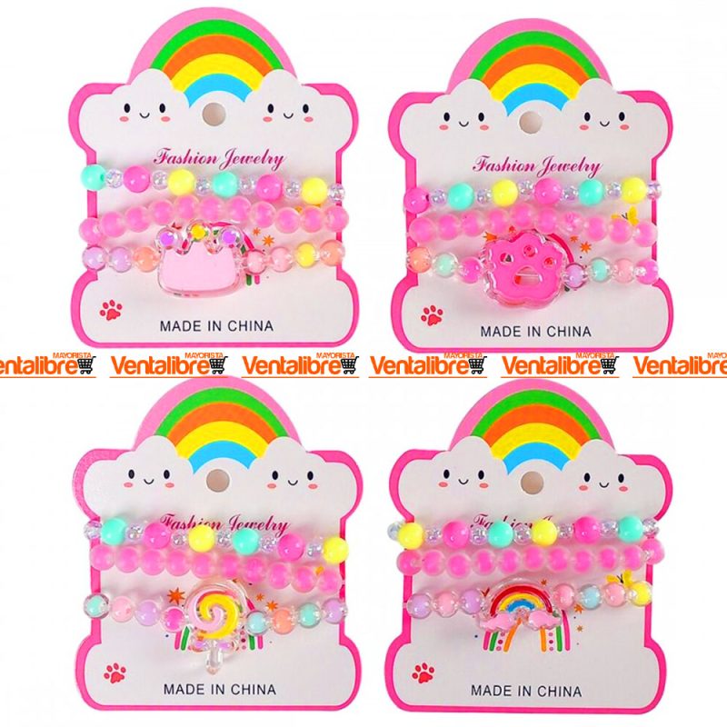 SET PULSERA INFANTIL PELOTITAS