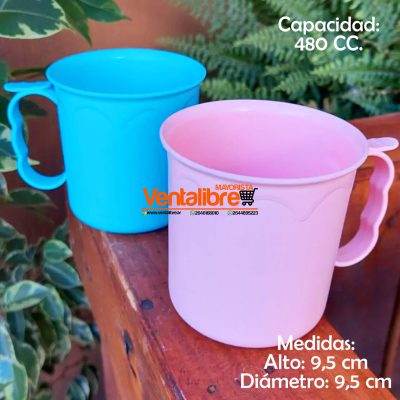 JARRO MUGG CON MANIJA VARIOS COLORES