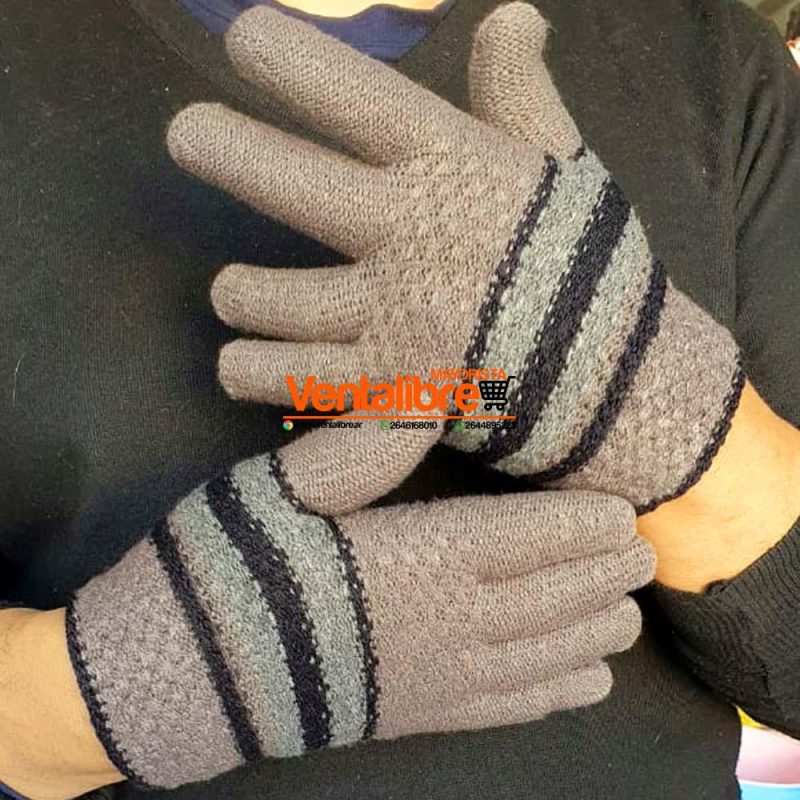 GUANTES DE LANA PARA ADULTO DOBLE TEJIDO VARIOS COLORES