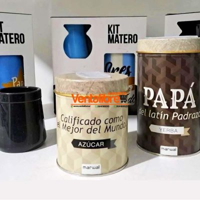 SET YERBERA+AZUCARERA+MATE+EMPAQUE LATAS LITOGRAFIADAS PREMIUM PARA PAPÁ