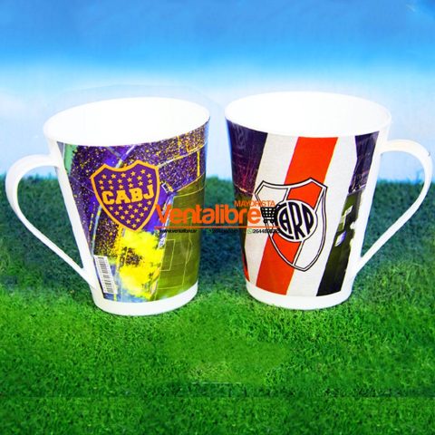 TAZA CÓNICA ESTAMPADA RIVER BOCA MESSI ARGENTINA