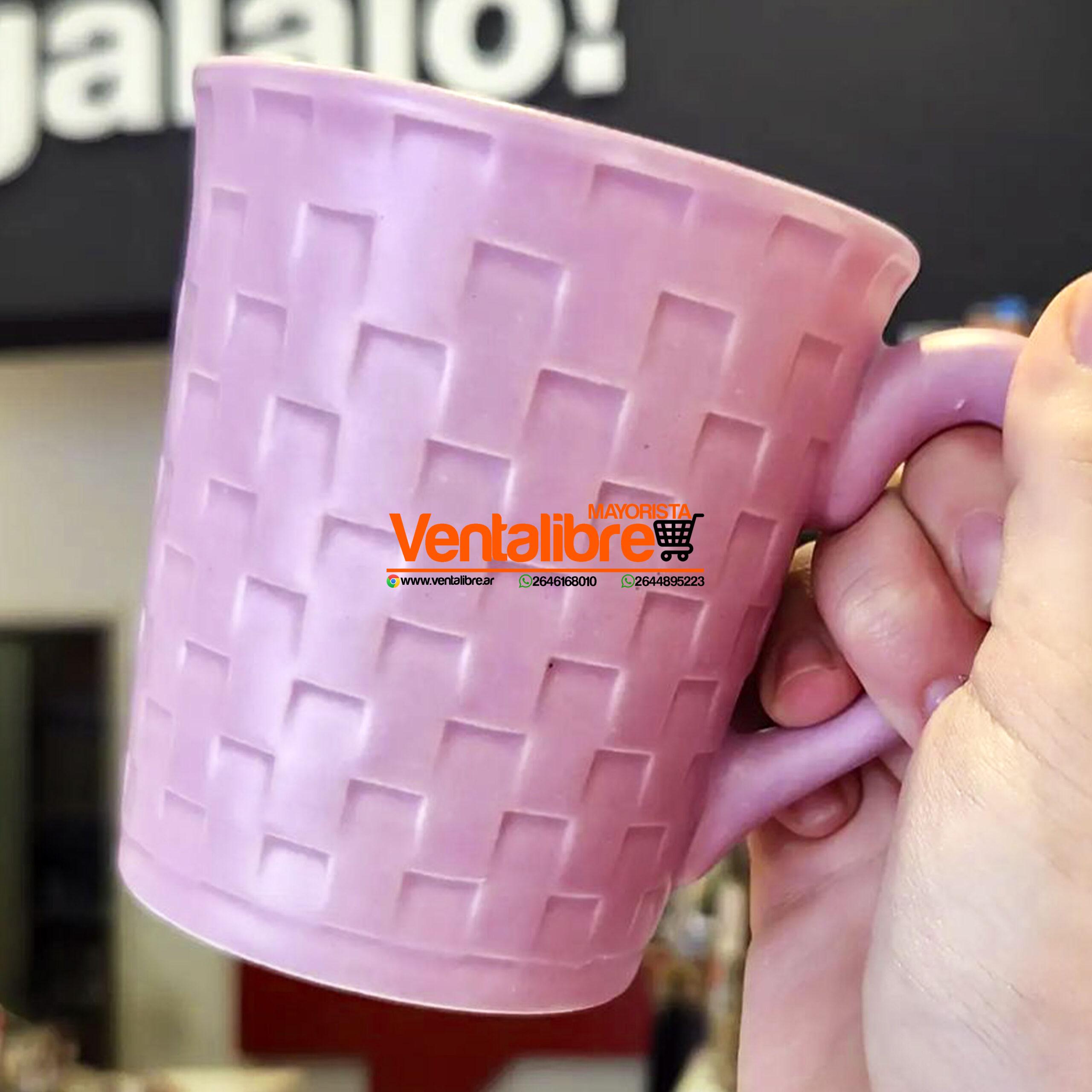TAZAS DE CERÁMICA FACETADA EN CUADRILLE VARIOS COLORES