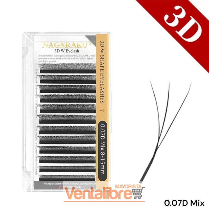 EXTENSIONES DE PESTAÑAS TECNOLÓGICAS 3D W NAGARAKU 0.07D MIX