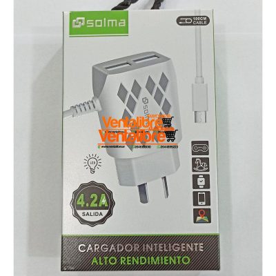 CARGADOR RAPIDO SOLMA 4.2A MICRO-V8+ 2U