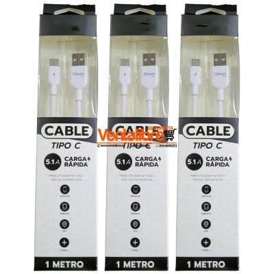 CABLES TIPO C REFORZADOS DE 1 METRO 5.1AMP