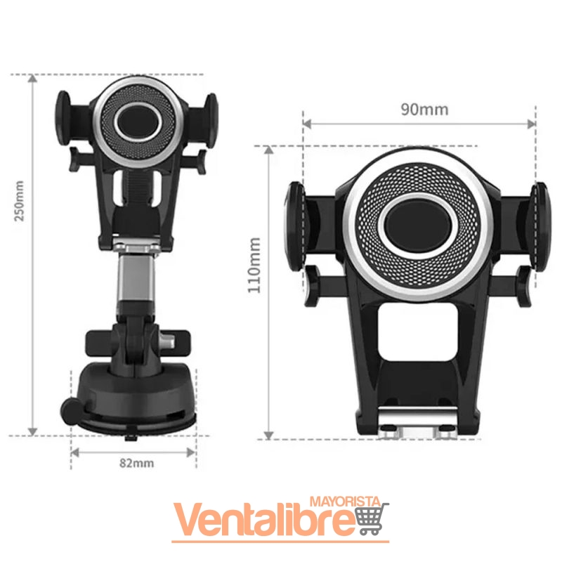 SOPORTE PORTA CELULAR PARA AUTO BRAZO FLEXIBLE CON SOPAPA - Imagen 2