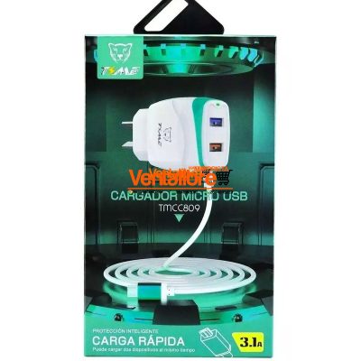 CARGADOR TIME 3.1A V8 RAPIDO + 2USB