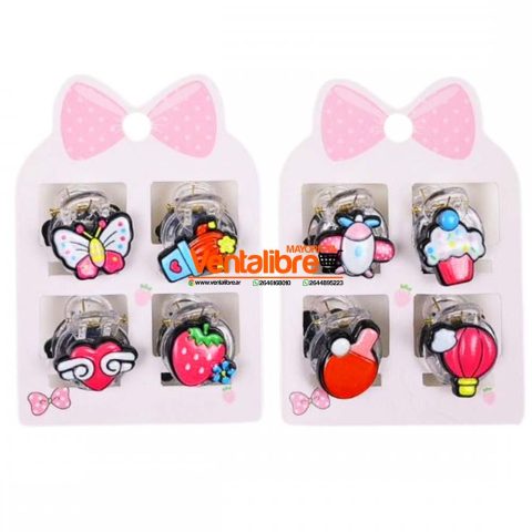 BROCHES CON FORMAS DREAM VARIOS MOTIVOS EN BLISTER X 4 UNI.