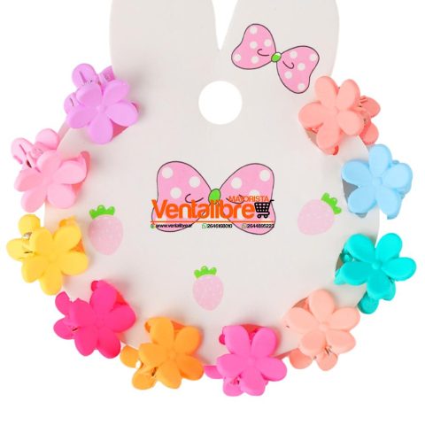BROCHECITOS EN FORMA DE FLOR EXCELENTE CALIDAD X 10 UNI.