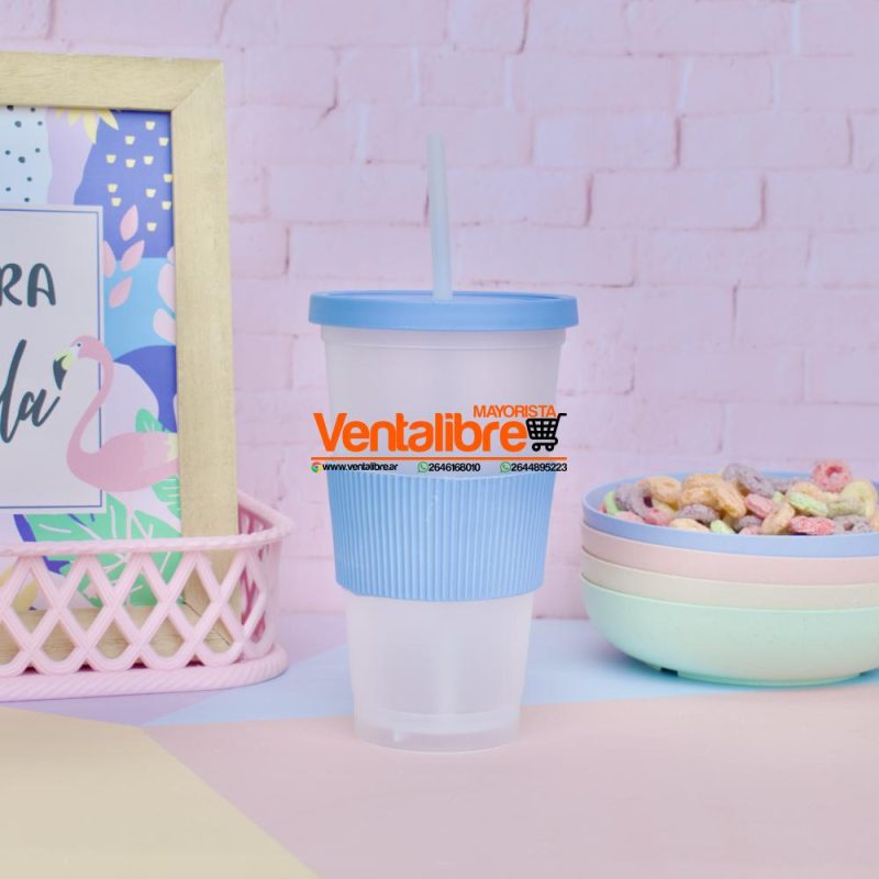 VASOS GRANDES CON TAPA Y SORBETE - Imagen 5