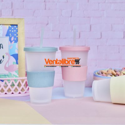 VASOS GRANDES CON TAPA Y SORBETE - Image 6