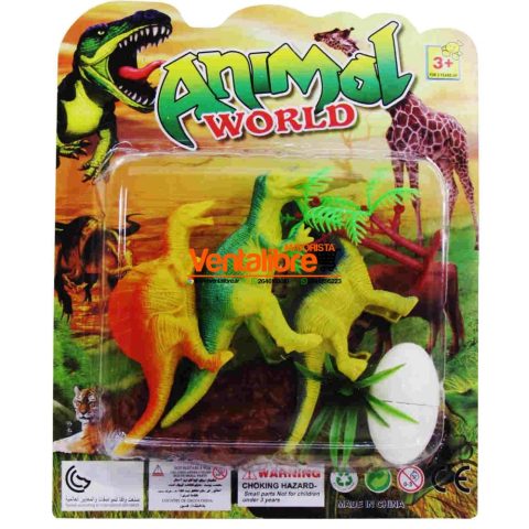 DINOSAURIOS SALVAJES CON NATURALEZA Y NIDO X 3 UNIDADES