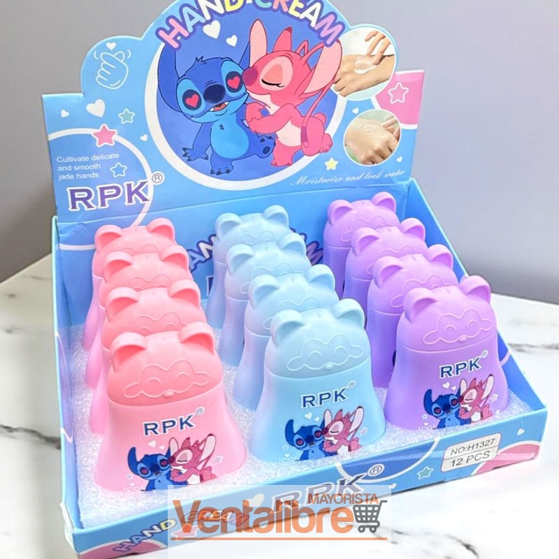 CREMA HIDRATANTE PARA MANOS CON DISEÑOS DE STITCH Y ANGEL