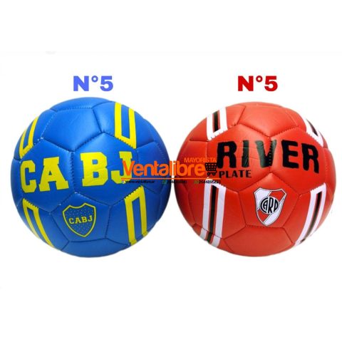 PELOTA FUTBOL REFORZADA BOCA RIVER N°5 EXCELENTE CALIDAD