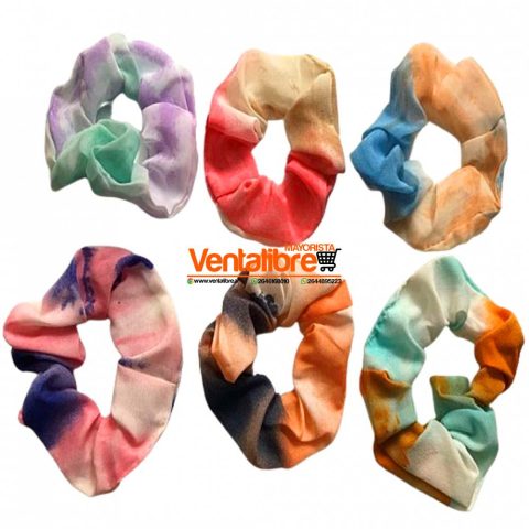 COLETAS SCRUNCHIES ESTAMPADAS BATIC EXCELENTE AJUSTE