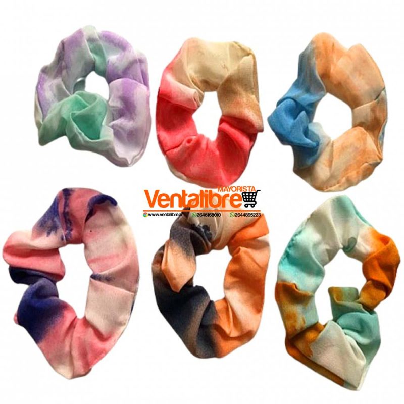 COLETAS SCRUNCHIES ESTAMPADAS BATIC EXCELENTE AJUSTE