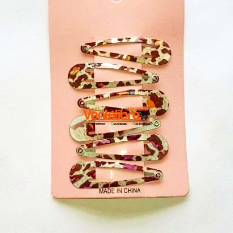 TRABAS TIC TAC 5 CM. CON ANIMAL PRINT X 6 UNI.