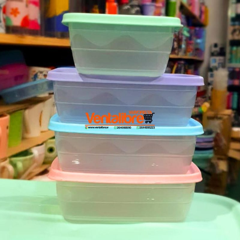 RECIPIENTE HERMÉTICO RECTANGULAR DE 400 ML. CALIDAD PREMIUM