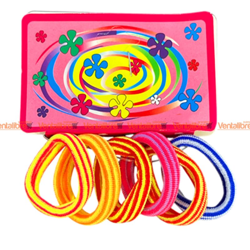 BLÍSTER DE COLITAS GRANDES PARA PELO X 6 UNI. COLORES SURTIDOS.
