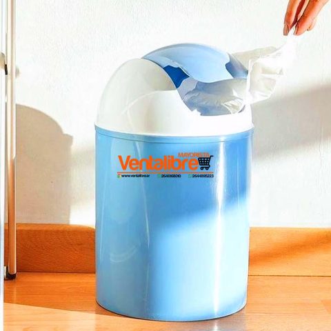 CESTO PARA RESIDUOS CON TAPA VAIVEN VARIOS COLORES