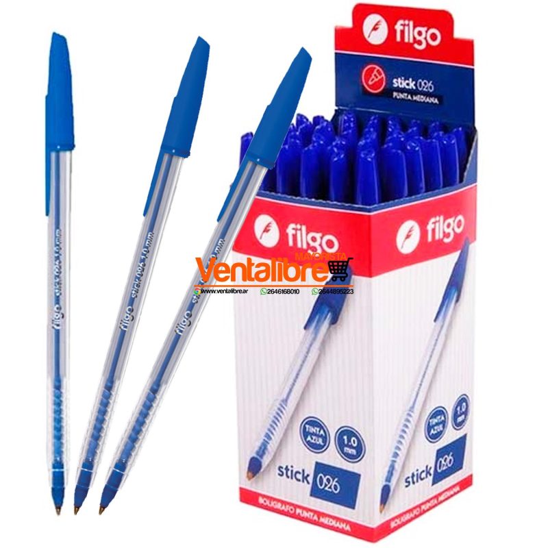 LAPICERA BOLÍGRAFO FILGO 1.6MM AZUL