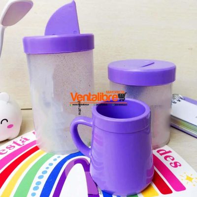 SET YERBERA Y AZUCARERA TRASLÚCIDA CON MATE VARIOS COLORES