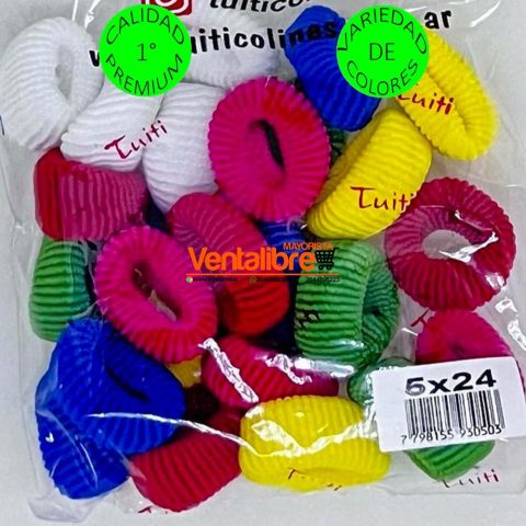 COLITAS MEDIANOS LISOS EN BOLSA X 24 UNI. VARIOS COLORES